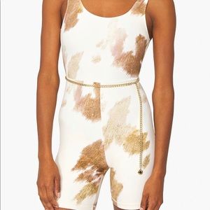 Scoop Cowhide Summer Bodysuit Beige Size Medium